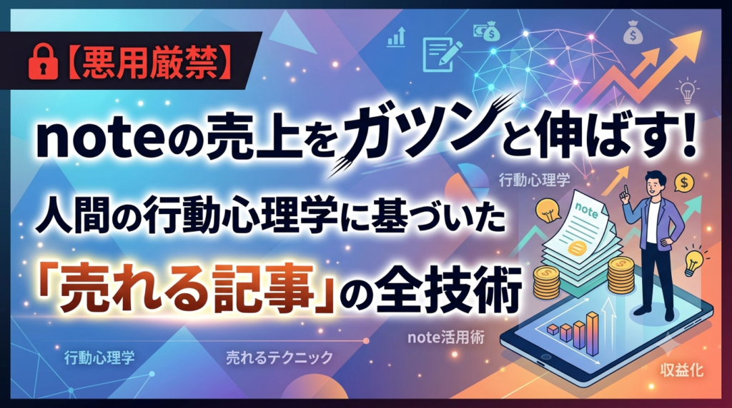 【悪用厳禁】noteの売上をガツンと伸ばす！人間の行動心理学に基づいた「売れる記事」の全技術